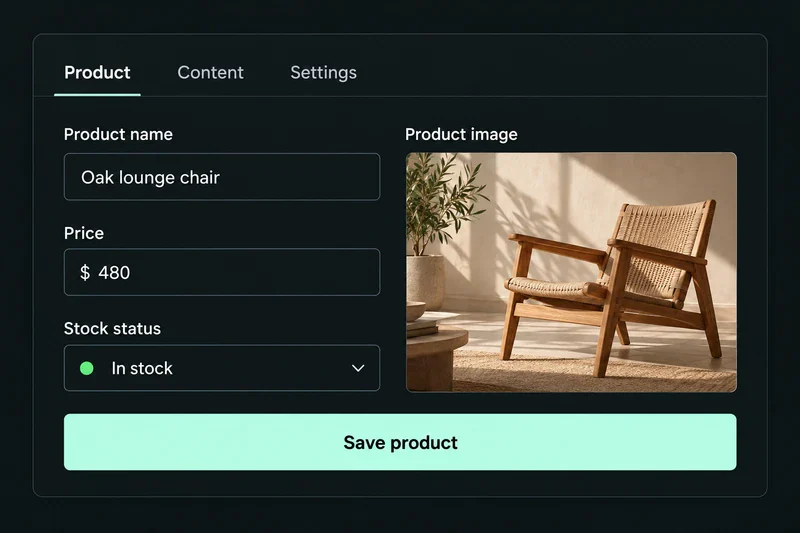 Illustrative example: Manage your catalogue